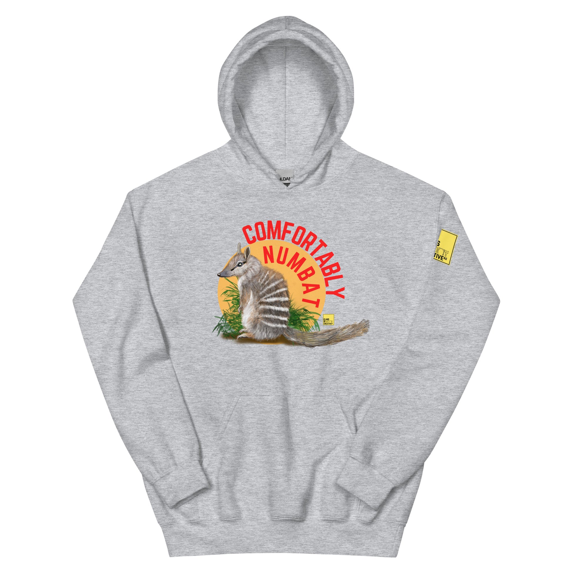 Comfortably Numbat - Numbat Pun Hoodie - ElmsCreative