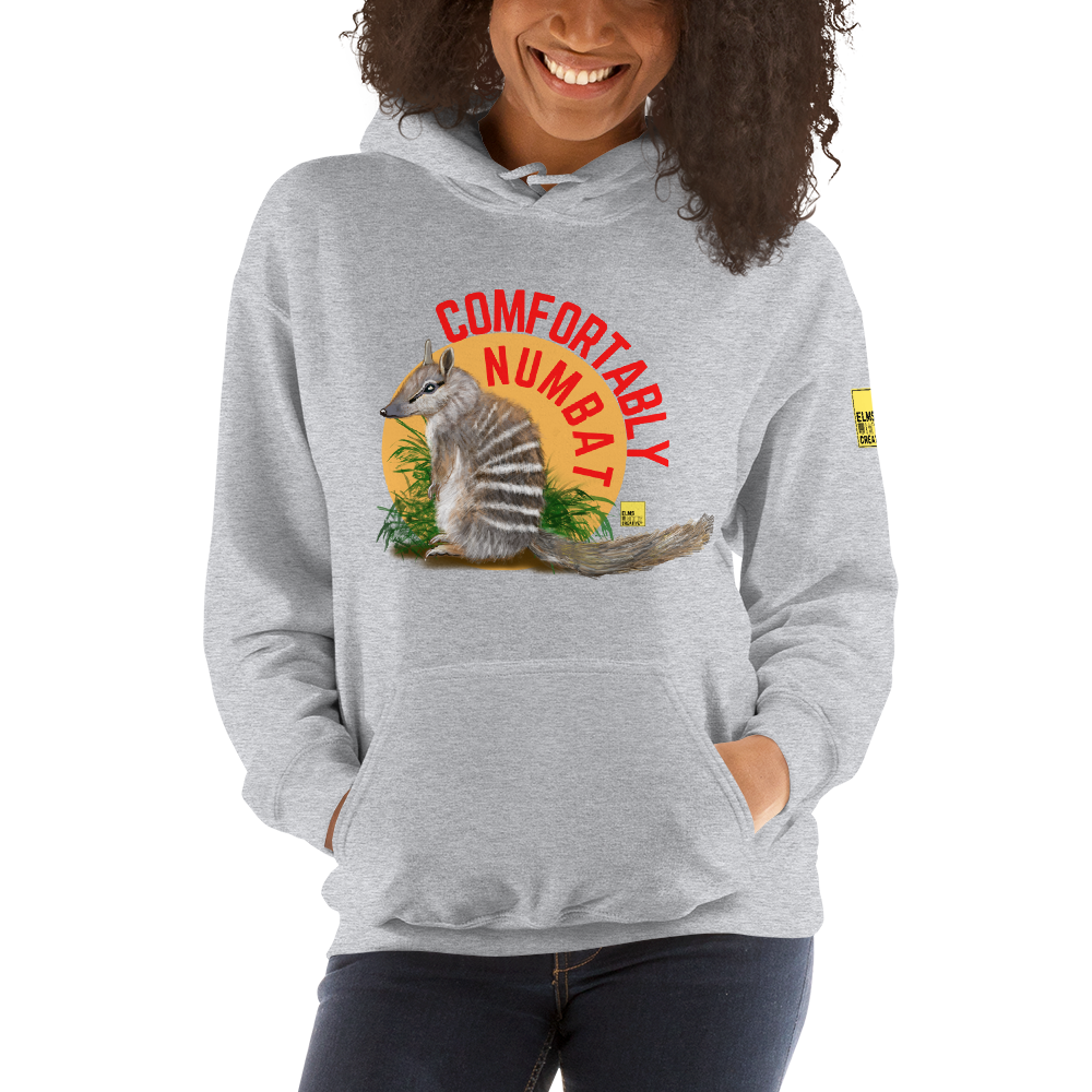 Comfortably Numbat - Numbat Pun Hoodie - ElmsCreative