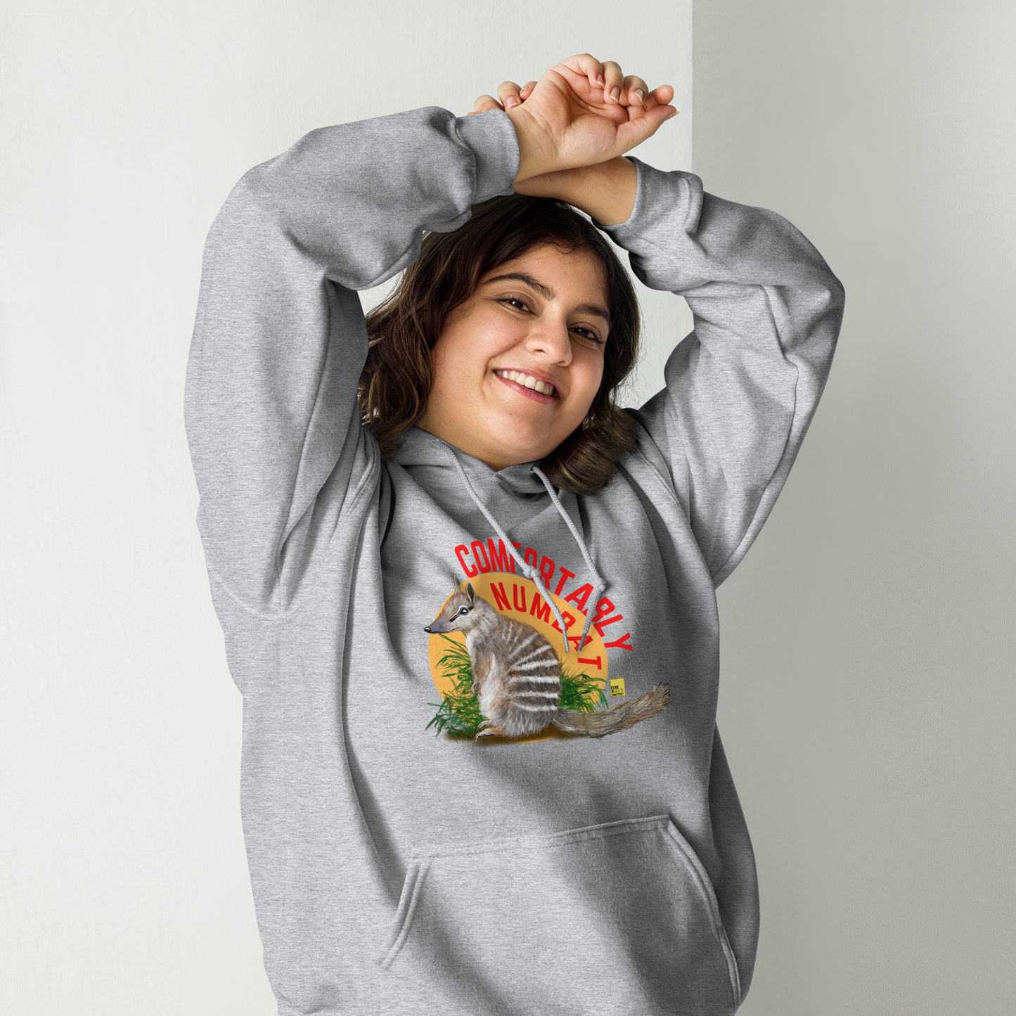 Comfortably Numbat - Numbat Pun Hoodie - ElmsCreative