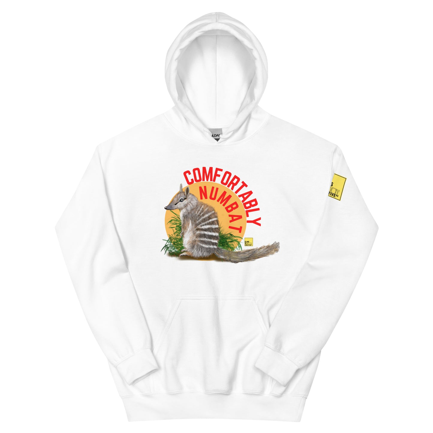 Comfortably Numbat - Numbat Pun Hoodie - ElmsCreative