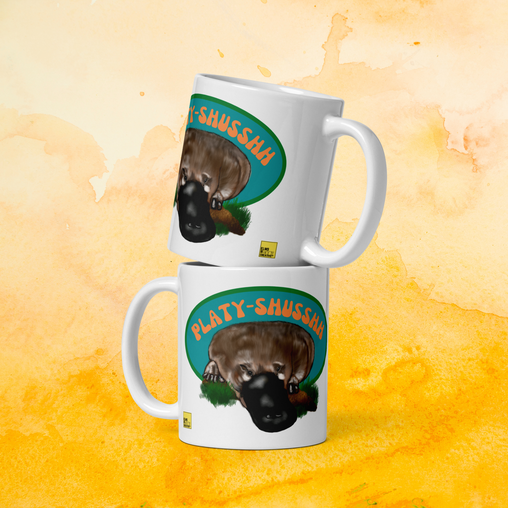 Platypus Mug - "Platy-shhusshh" - ElmsCreative