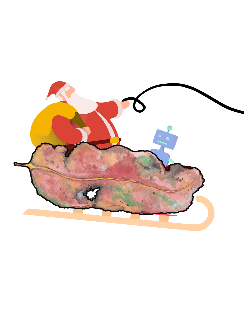 Chrissy Tee - Toddler - GUM LEAVES - Santa's Sleigh T Shirt - ElmsCreative