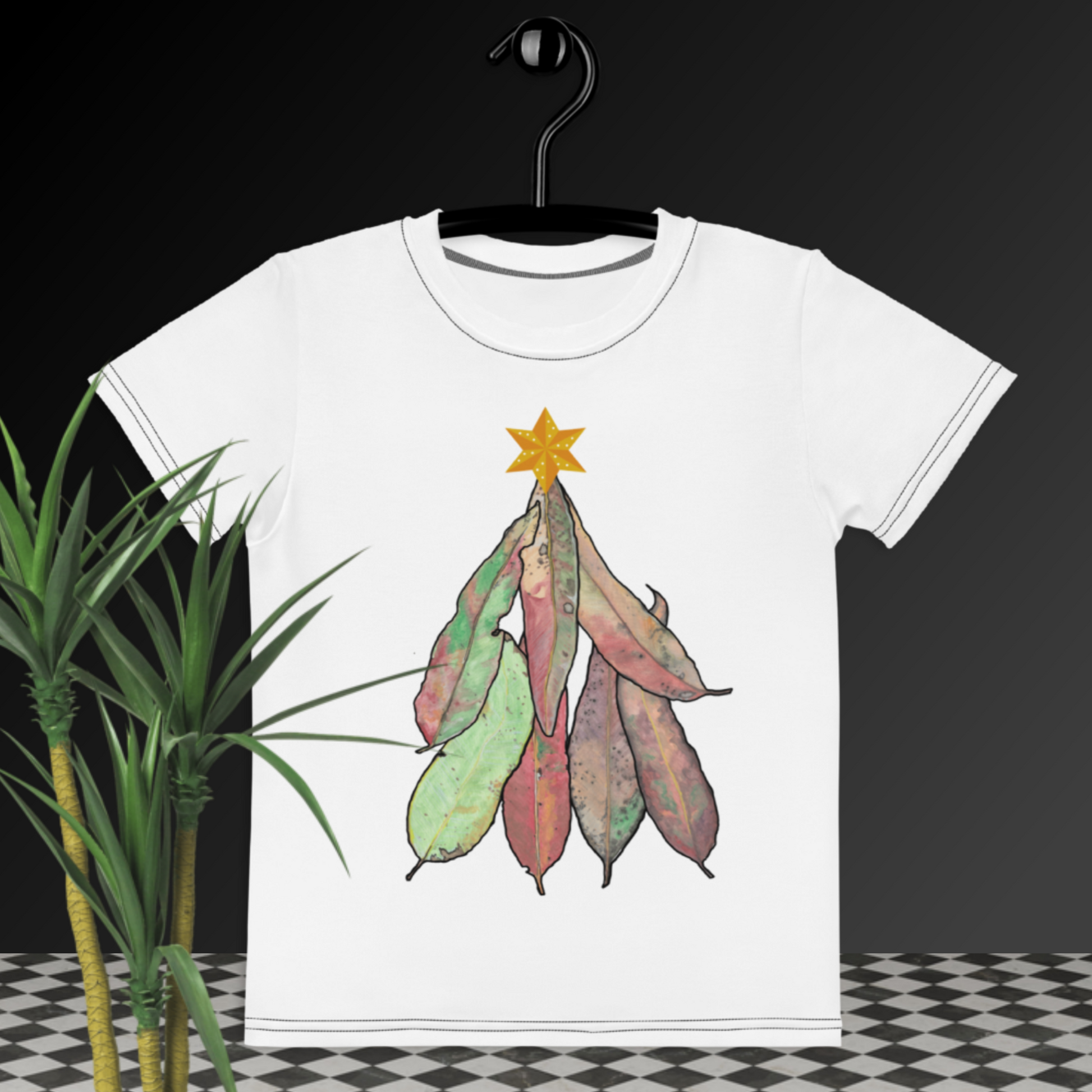 Chrissy Tee - Kids - GUM LEAVES - Christmas Tree T shirt - ElmsCreative