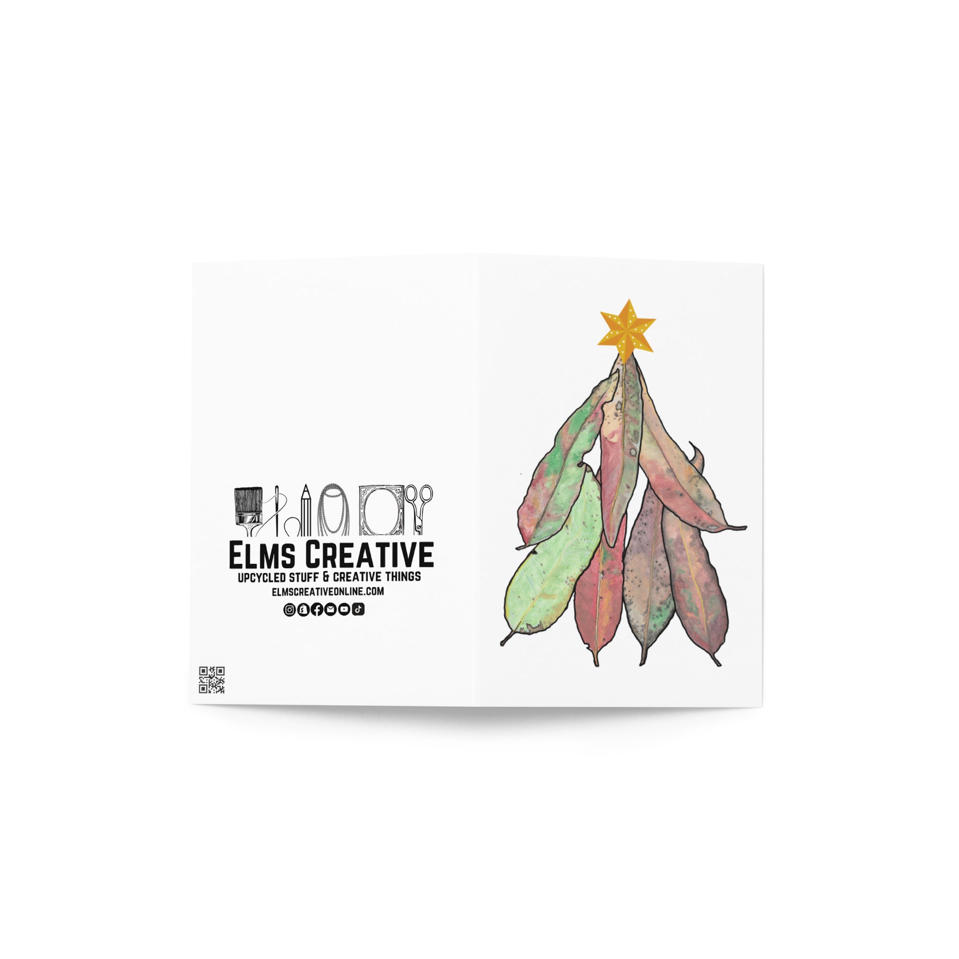 GUM LEAVES - Christmas Tree Christmas Card - ElmsCreative