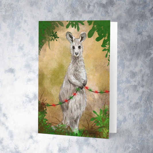 Kangaroo Christmas Card - ElmsCreative