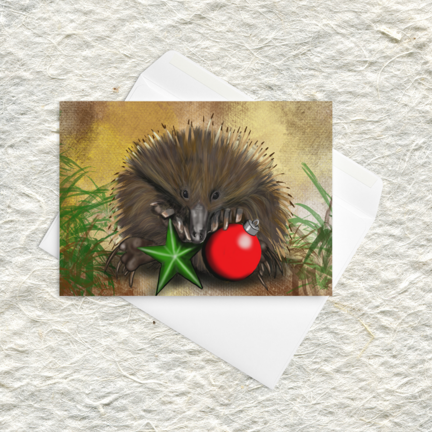 Echidna Christmas Card - ElmsCreative