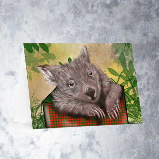 Wombat Christmas Card - ElmsCreative