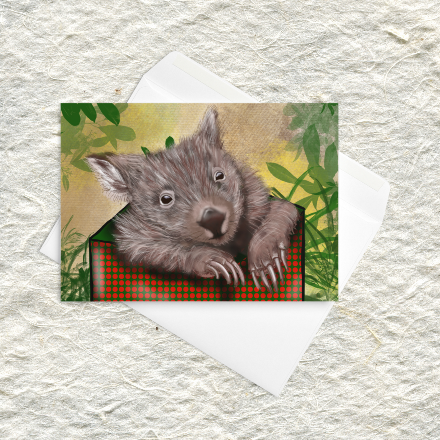 Wombat Christmas Card - ElmsCreative