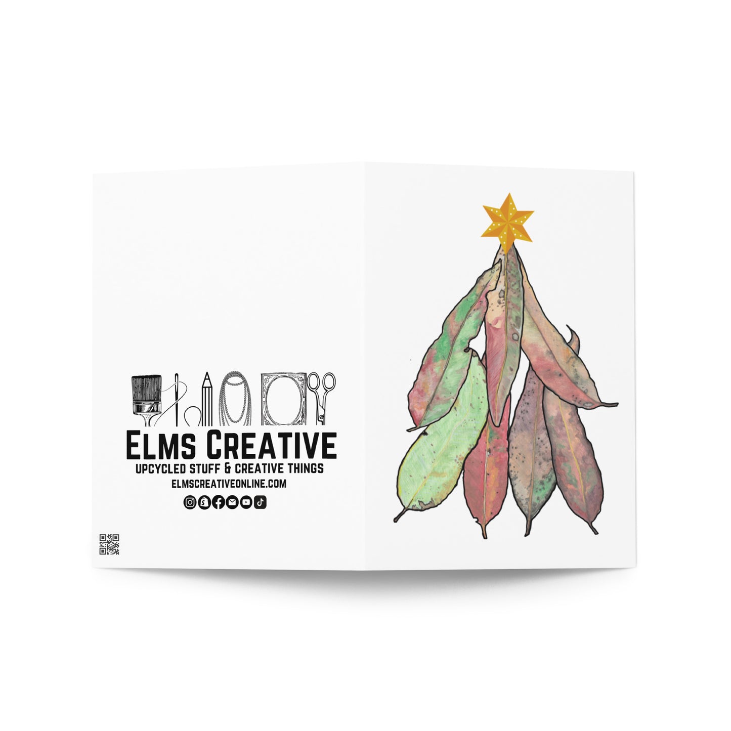 GUM LEAVES - Christmas Tree Christmas Card - ElmsCreative