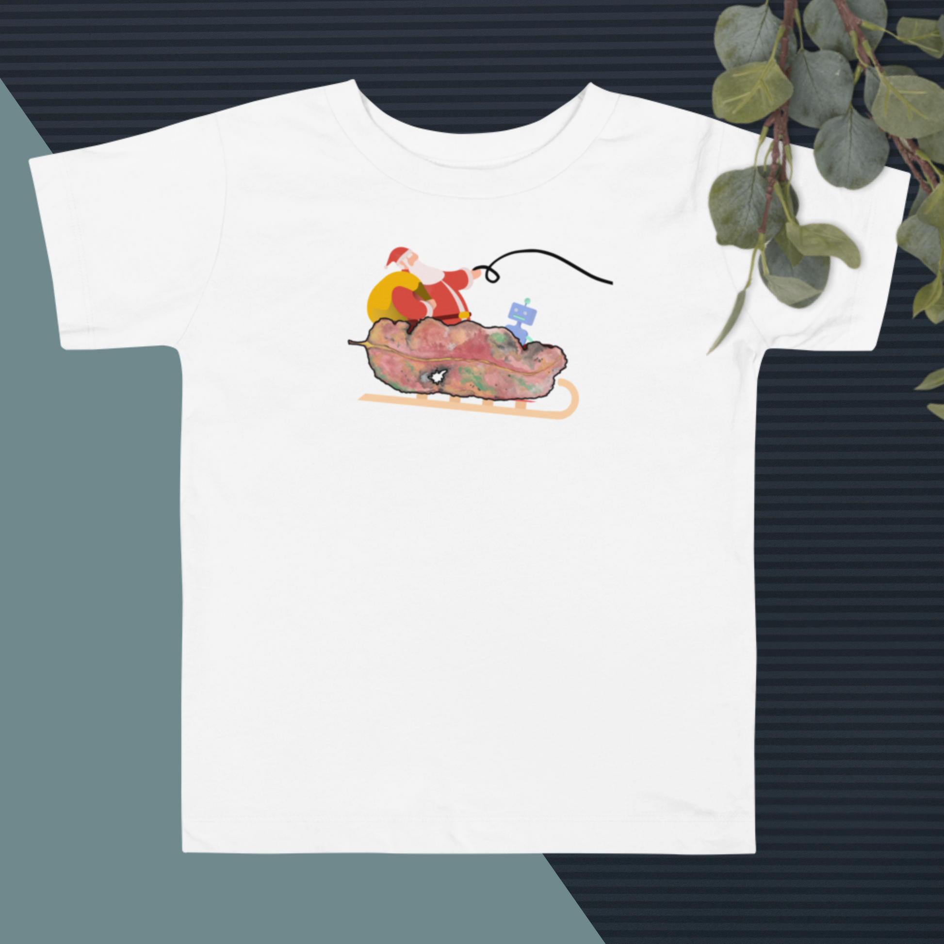 Chrissy Tee - Toddler - GUM LEAVES - Santa's Sleigh T Shirt - ElmsCreative